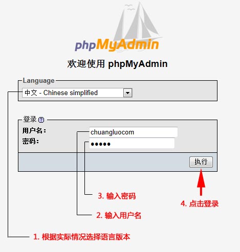 在本地登陸phpmyadmin控制面闆